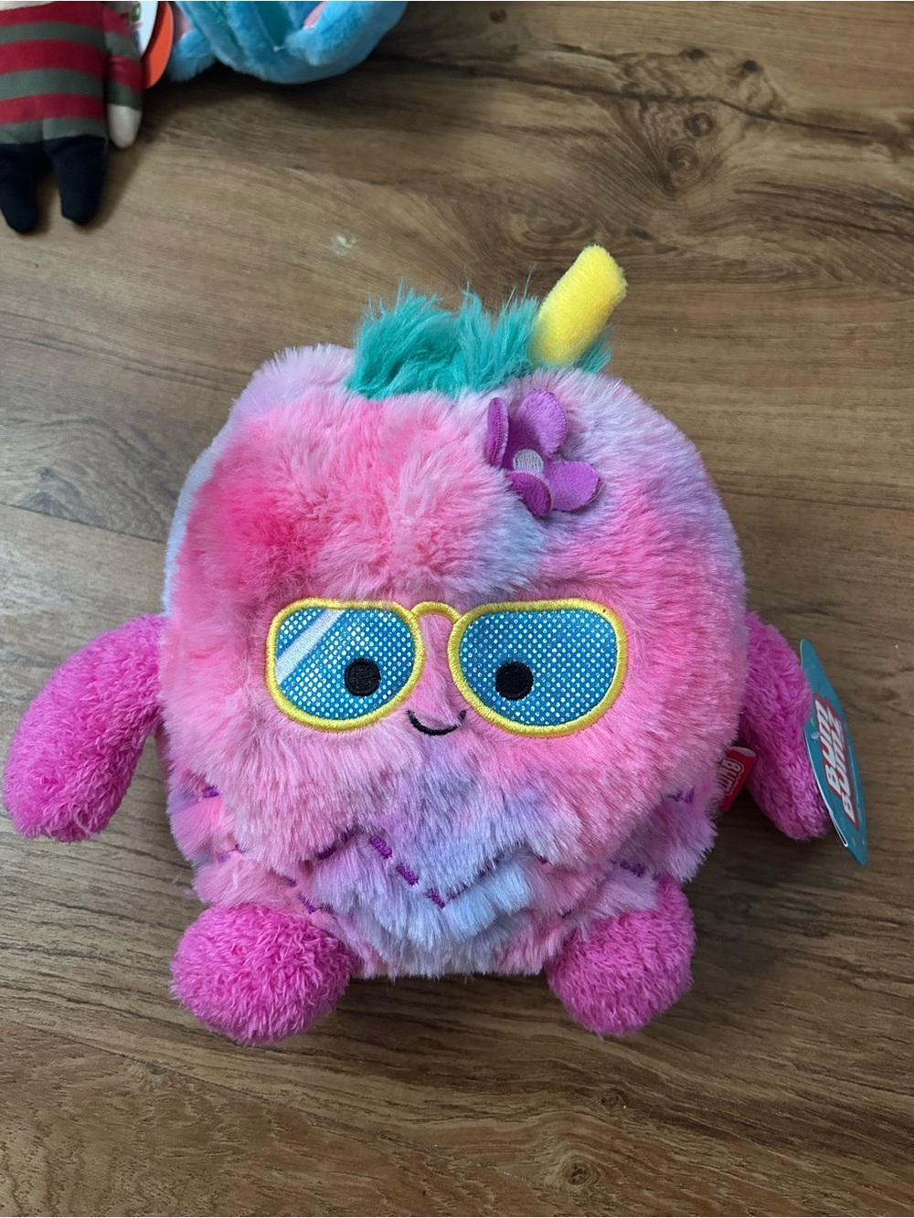 Bunnies by the Bay Pink, Purple & Yellow Plush Unicorn with Blue Sunglasses